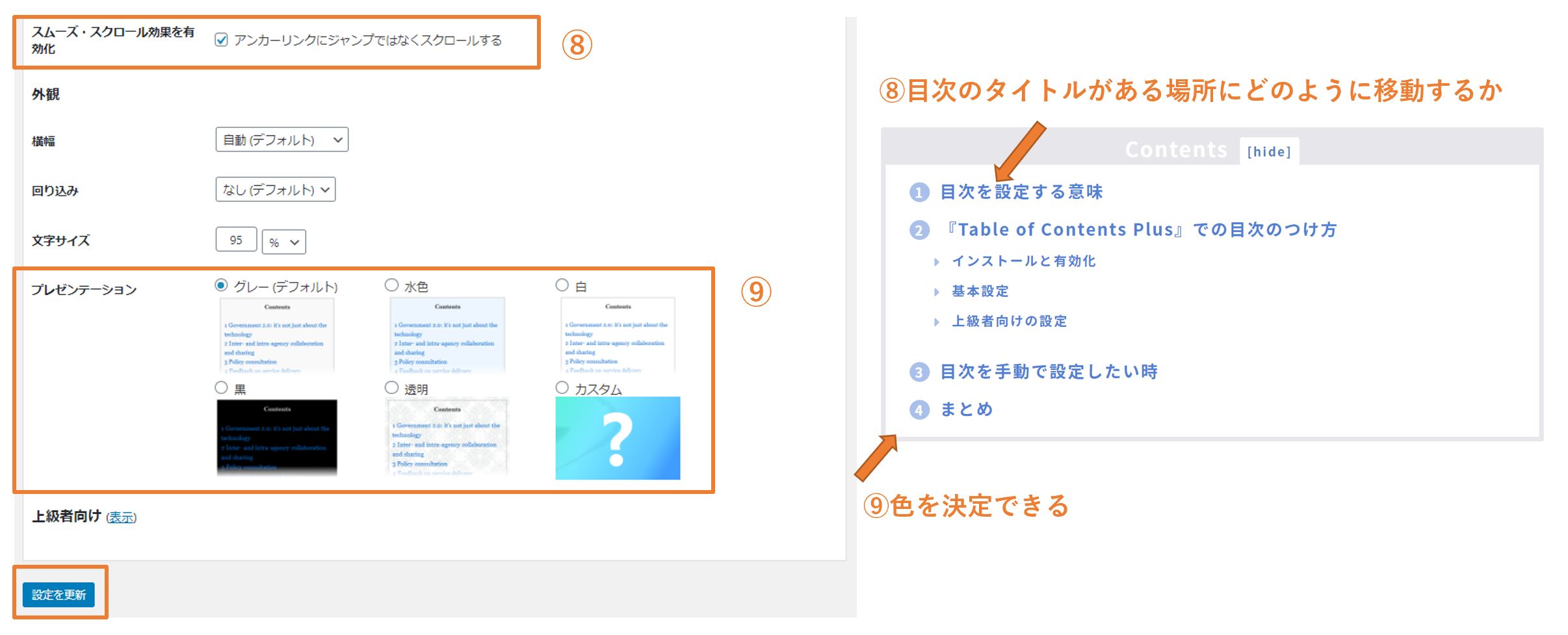 table-of-contents-plusの設定方法