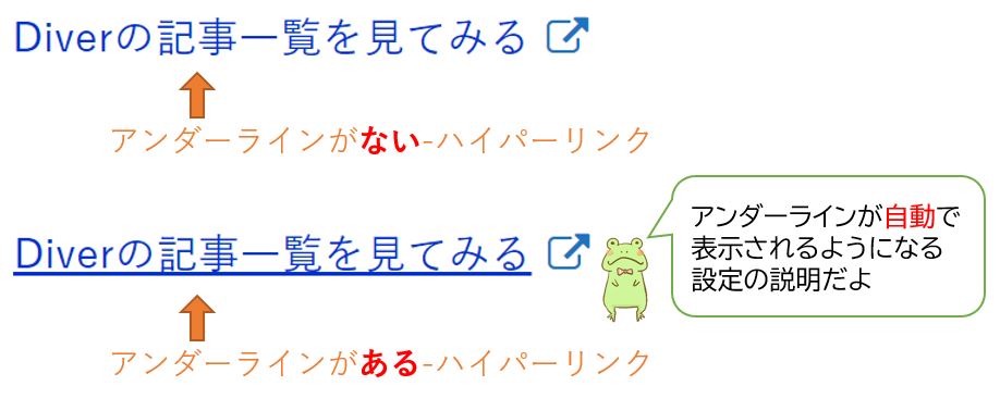 記事内のリンクにアンダーラインをつけるとは?