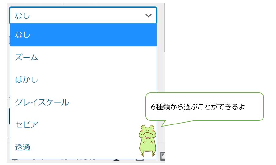 サムネイルのアニメーション設定