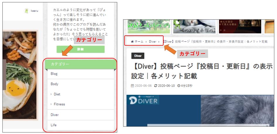 Diver-カテゴリー作成